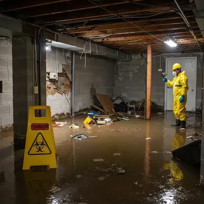 Flooded Basement Electrical Hazard in Ridge, NY Property